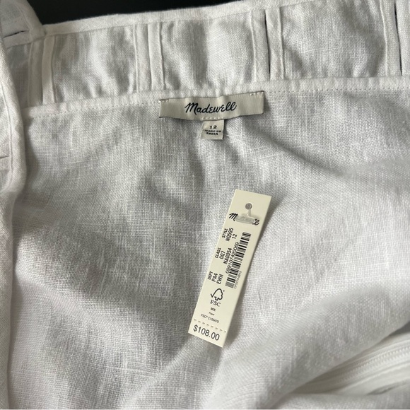 NWT Madewell Linen Embroidered Tank Mini Dress - Picture 6 of 9